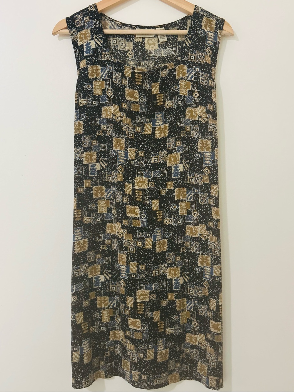 VTG 90s Travelers by Putumayo Boho Batik Midi Dress L